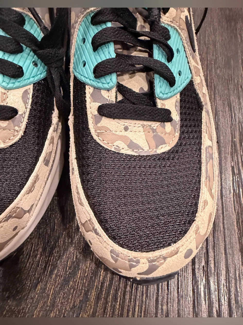 Air Max 90 Premium Camo Mens Running Shoes (Sanddrift/Black/Aurora Green/Khaki) - Picture 5 of 11